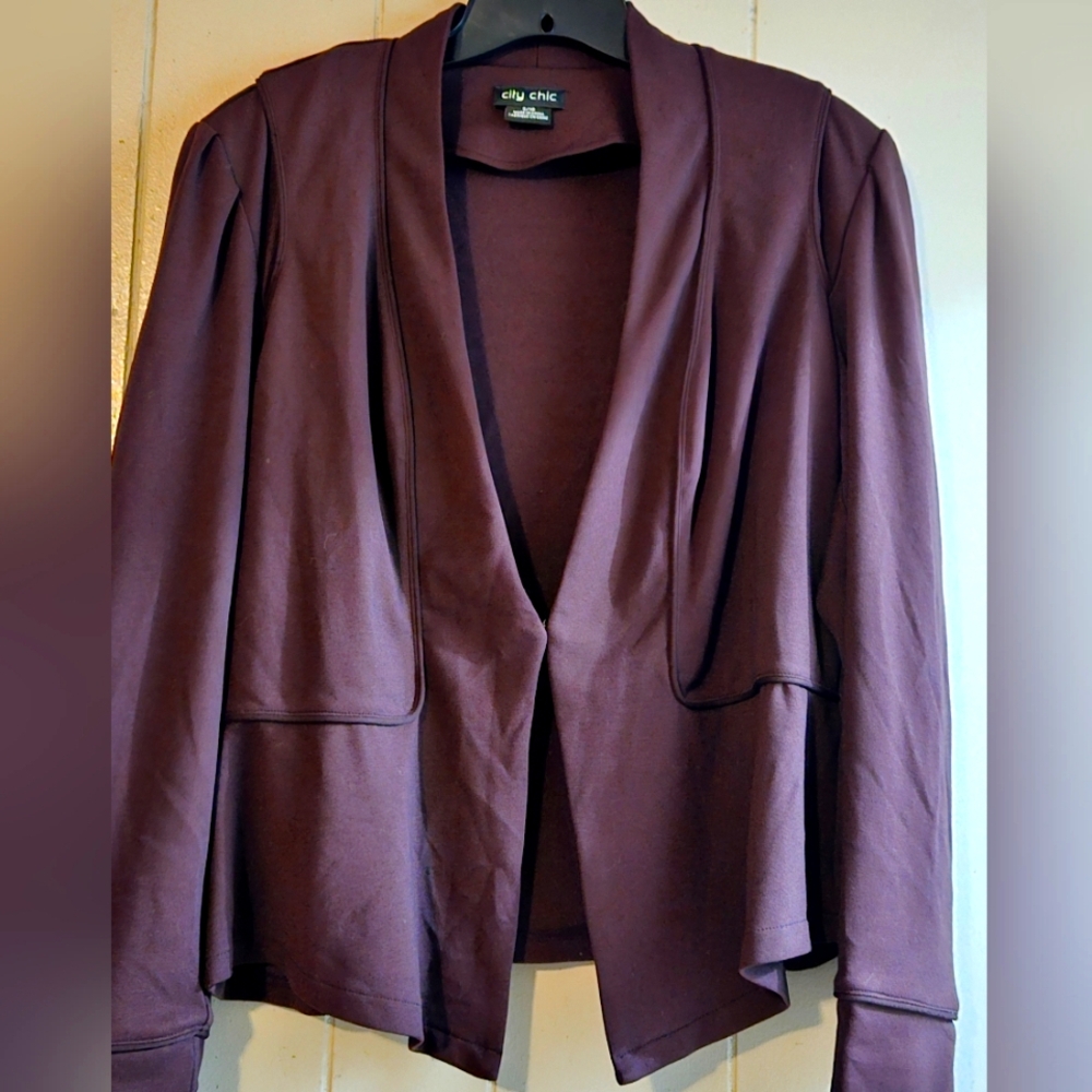 City Chic Women's Deep Purple Blazer -  Size S/16